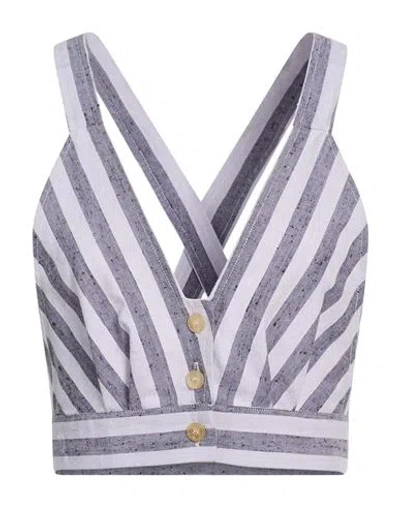 Forte Forte Forte_forte Woman Top Lilac Size 1 Cotton, Viscose, Silk In Blue