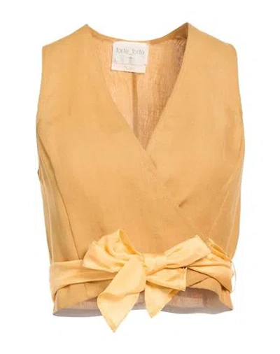 Forte Forte Forte_forte Woman Top Marigold Size 4 Linen, Silk In Yellow