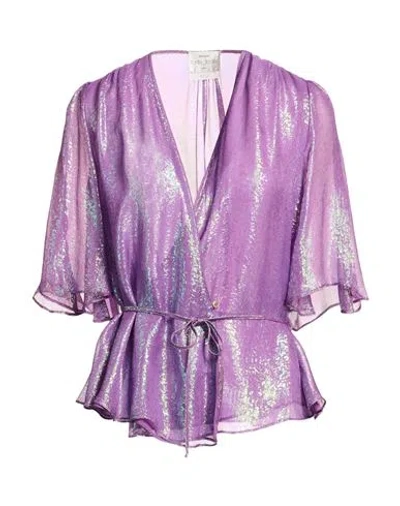 Forte Forte Forte_forte Woman Top Mauve Size 4 Silk, Metallic Fiber In Multi