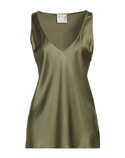 Forte Forte Forte_forte Woman Top Military Green Size 3 Silk, Elastane