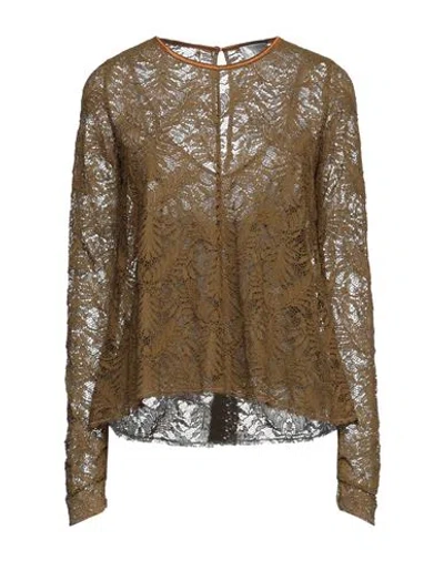 Forte Forte Forte_forte Woman Top Military Green Size 4 Cotton, Polyamide, Elastane