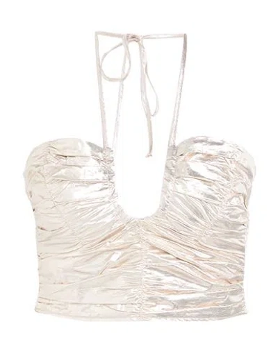 Forte Forte Forte_forte Woman Top Platinum Size 2 Polyester, Metallic Fiber In White