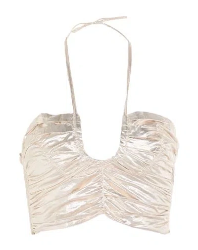 Forte Forte Forte_forte Woman Top Silver Size 0 Polyester, Metallic Fiber In White