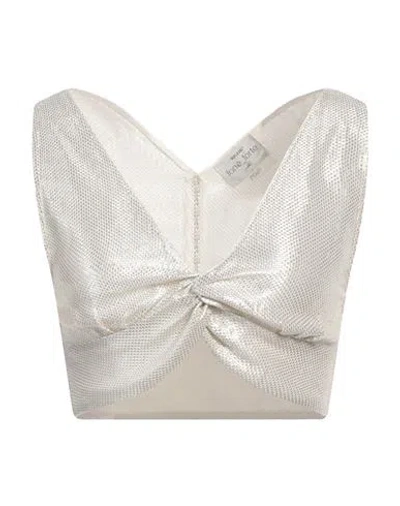 Forte Forte Forte_forte Woman Top Silver Size 2 Cotton, Viscose, Metallic Polyester