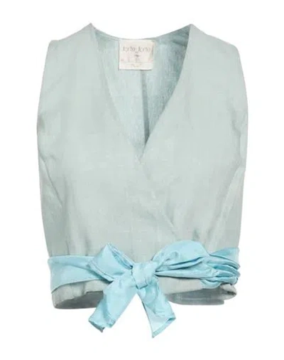 Forte Forte Forte_forte Woman Top Sky Blue Size 4 Linen, Silk