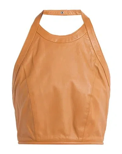Forte Forte Forte_forte Woman Top Tan Size 1 Leather In Brown