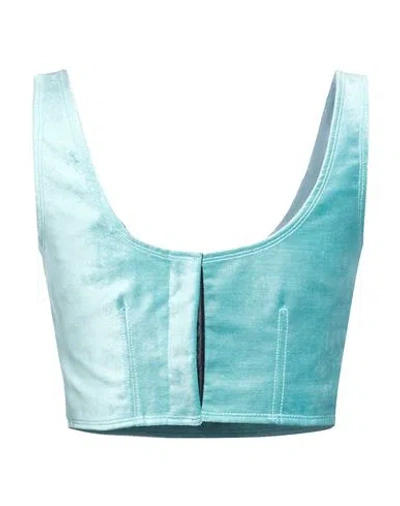 Forte Forte Forte_forte Woman Top Turquoise Size 1 Cotton, Viscose, Elastane In Blue