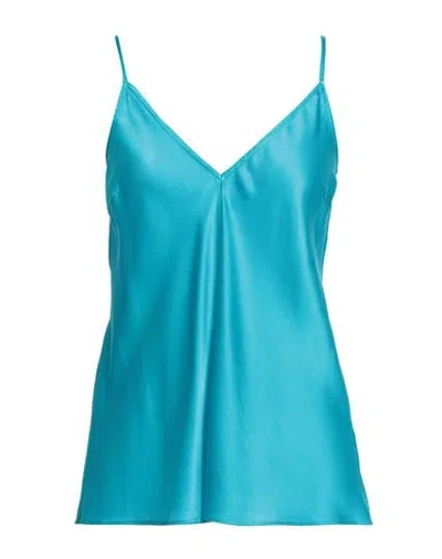 Forte Forte Forte_forte Woman Top Turquoise Size 1 Silk, Elastane In Blue