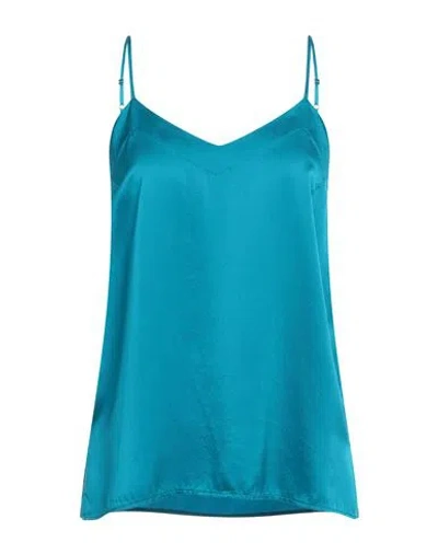 Forte Forte Forte_forte Woman Top Turquoise Size 3 Silk In Blue