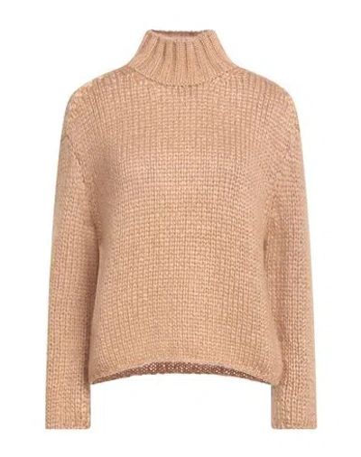 Forte Forte Forte_forte Woman Turtleneck Camel Size 3 Silk, Mohair Wool, Cashmere In Brown
