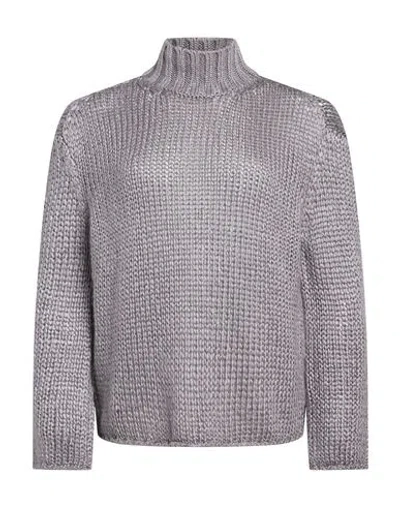 Forte Forte Forte_forte Woman Turtleneck Grey Size 2 Silk, Mohair Wool, Cashmere In Gray