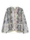 Forte Forte Multicolor Knit Cardigan With V Neck In Wool Blend Woman In Blue