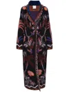 Forte Forte Patterned-jacquard Knitted Coat In Blue