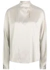 Forte Forte Forte_forte Heavy Stretch Silk Satin Kimono Shirt Clothing In Gray