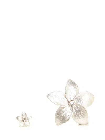 Forte Forte Frangipani-shaped Earrings In Silver