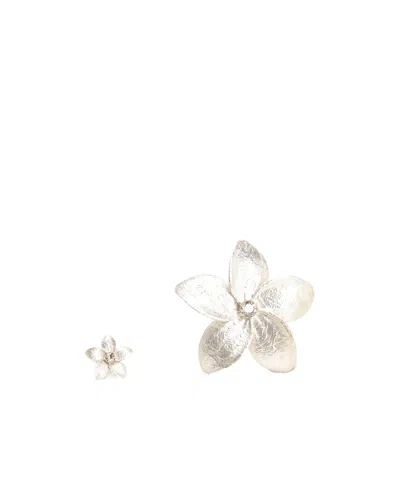 Forte Forte Frangipani-shaped Earrings In Silver