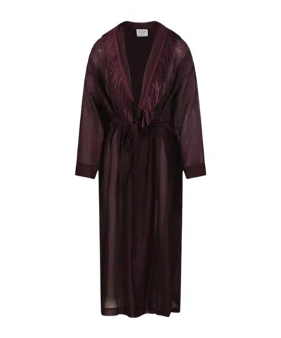 FORTE FORTE FRINGED-DETAILING COAT