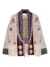 Forte Forte Fringed Patterned Cardigan In Neutral