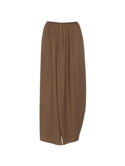 Forte Forte Front-slit Draped Skirt In Brown
