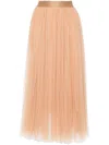 Forte Forte Fully Pleated Tulle Midi Skirt In Neutrals