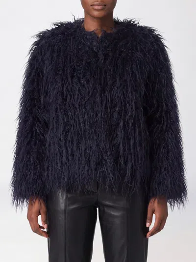 Forte Forte Fur Coat Woman Color Navy In Blue