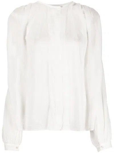 Forte Forte Gathered Cotton-blend Blouse In White