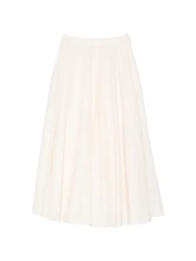 Forte Forte Gathered Midi Skirt In Neutral