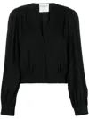 Forte Forte Gathered Moroccan-crêpe Shirt In Schwarz
