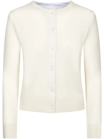 Forte Forte Gauze Blend Cardigan With Fine Knit Texture In Beige