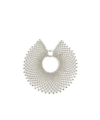 Forte Forte Geometric Pattern Necklace In White