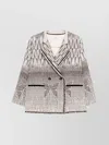 Forte Forte Geometric Patterned Double-breasted Jacket In Gray