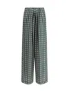 Forte Forte Printed Ecoviscose Satin Relaxed Palazzo Pants In Forest