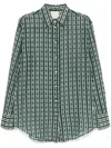Forte Forte Geometric-print Shirt In Green