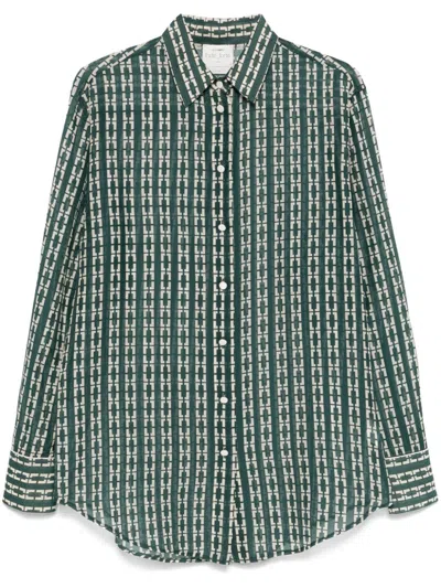 Forte Forte Geometric-print Shirt In Green