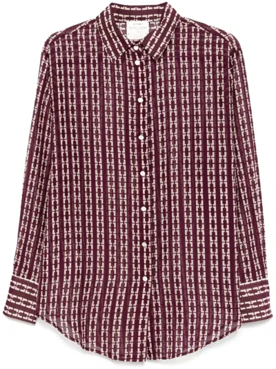 Forte Forte Geometric-print Shirt In Red