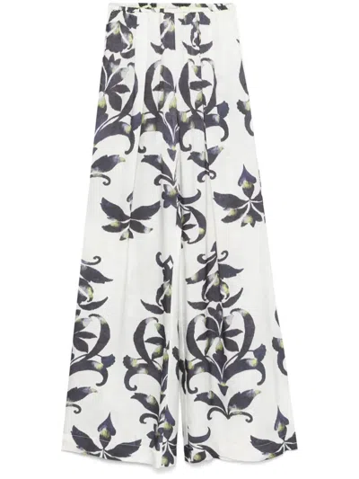Forte Forte Hose Mit Geometrischem Print In Weiss