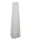 Forte Forte En Fleur Embroidery Popline And Georgette Dress In White