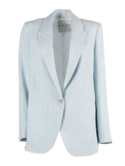 Forte Forte Giacca Tela Lino Chic In Blue