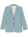 Forte Forte Gingham-check Blazer In 蓝色