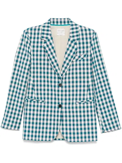 Forte Forte Gingham-check Blazer In 蓝色