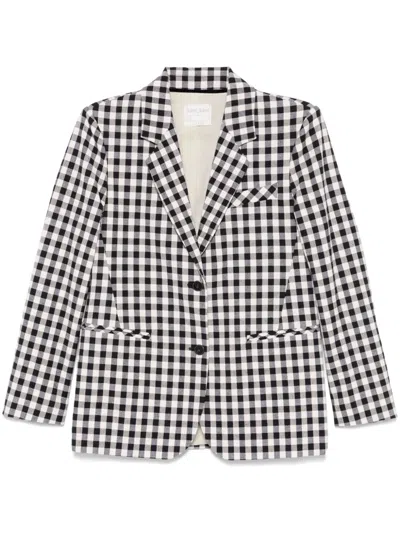 Forte Forte Gingham-check Blazer In Black