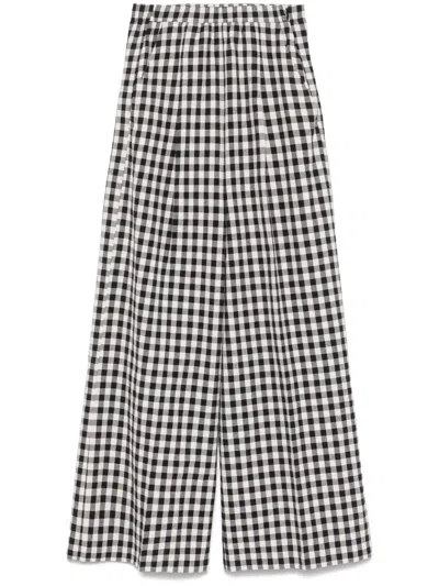Forte Forte Gingham Check Trousers In Neutrals
