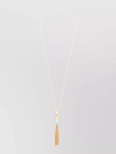 Forte Forte Glass Bead Tassel Necklace In Transparent