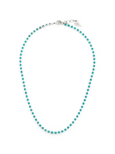 Forte Forte Crystal Choker Necklace Heart Charm Detail In Green