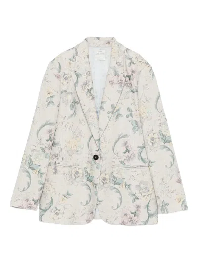 Forte Forte Glicine Peonia Viscose Linen Jacket In Multi