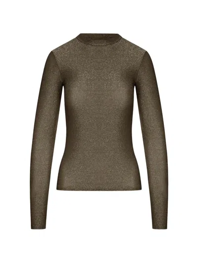Forte Forte Glitter-effect Long-sleeve Top In Green