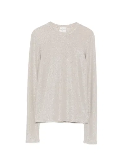 Forte Forte Glitter-effect Long-sleeve T-shirt In Neutral