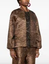 Forte Forte Golden Sunrise Jacquard Bomber Jacket In Copper In Brown