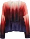 Forte Forte Multicolour Gradient-effect Pleat-detail Blouse Strong Strong In Red