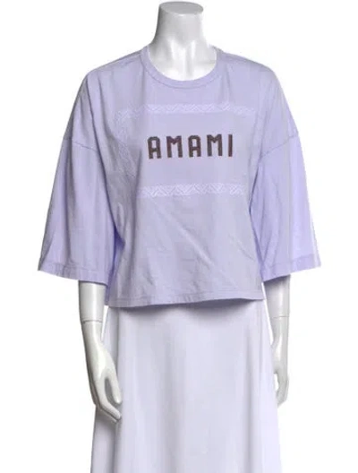 Pre-owned Forte Forte Graphic Print Crew Neck T-shirt W/ Tags In Purple